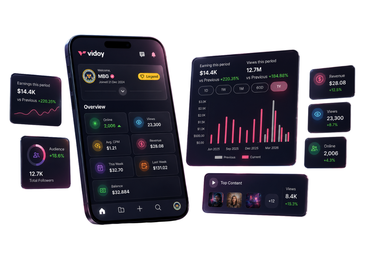 Vidoy dashboard illustration